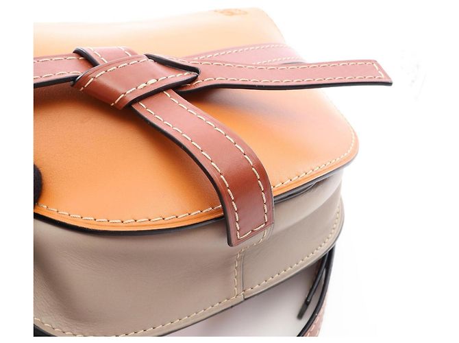 Borsa Loewe Gate Bag Small Marrone Beige Pelle - vista 5