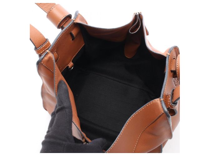 Borsa a mano in pelle Loewe Hammock Small Marrone - vista 3
