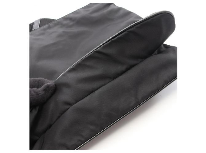 Borsa a tracolla Prada TESSUTO + SAFFIANO Nero - vista 11
