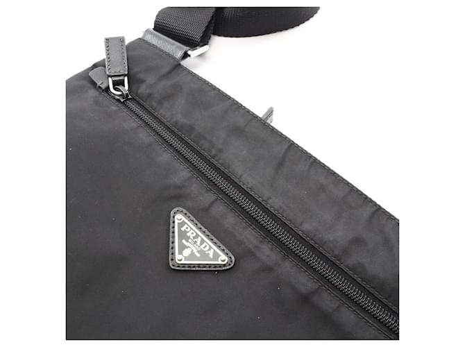 Borsa a tracolla Prada TESSUTO + SAFFIANO Nero - vista 8