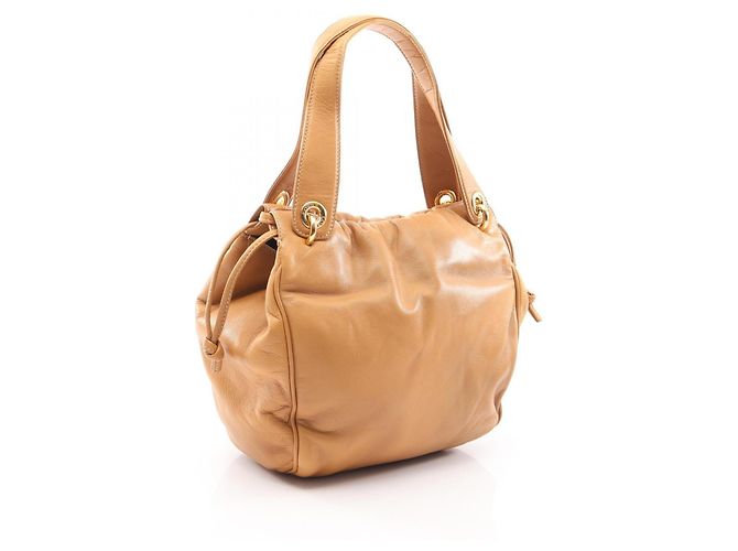 Borsa Loewe Anagram in pelle beige - vista 2