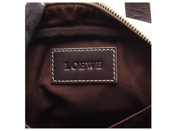 Borsa a mano mini Loewe Anagram Marrone Bianco - vista 4