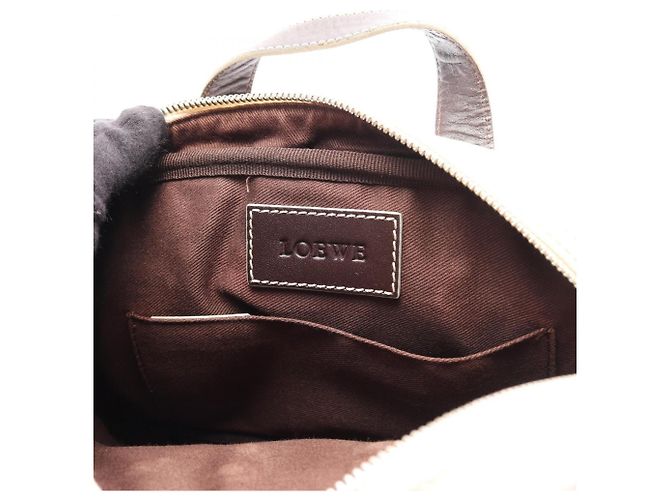 Borsa a mano mini Loewe Anagram Marrone Bianco - vista 7