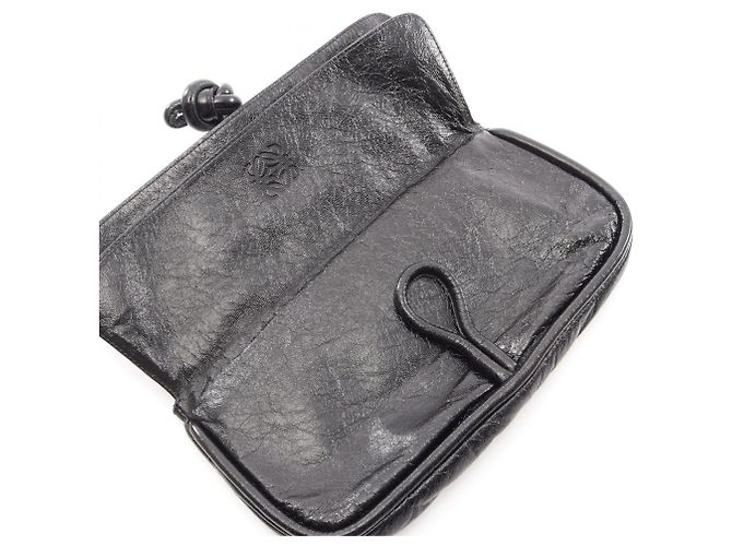 Borsa clutch Loewe Twisted Knot Second Bag Nero - vista 9
