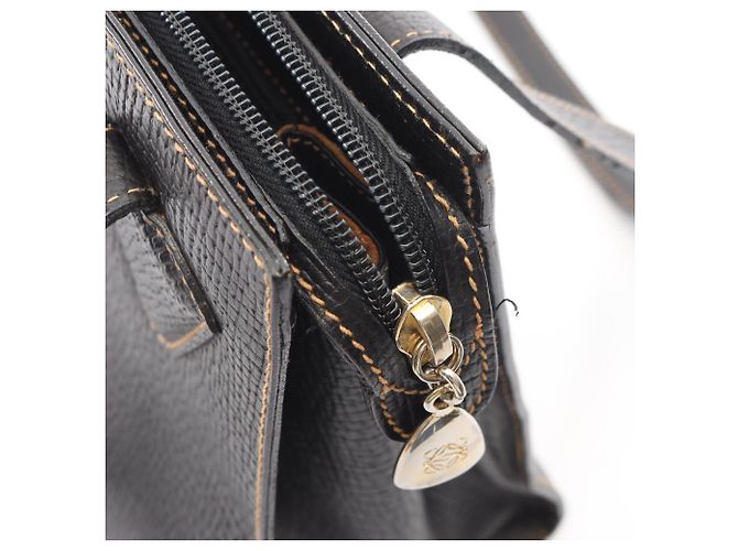 Borsa Tote in pelle nera Loewe Nero - vista 5