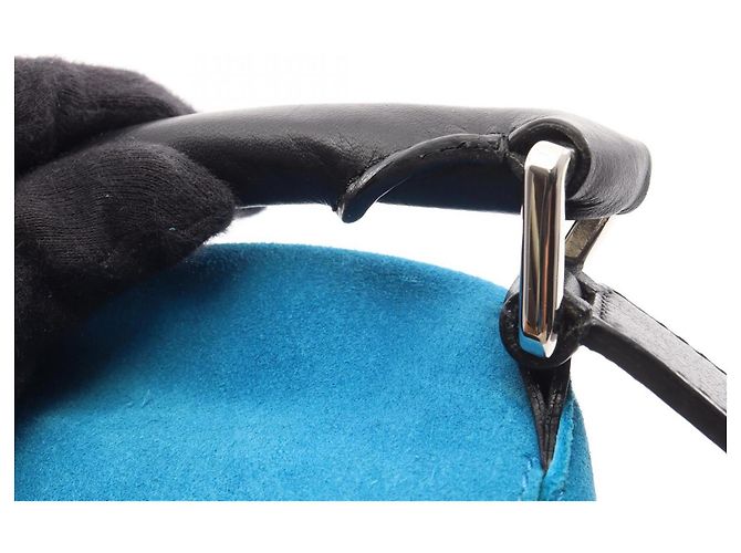 Borsa Loewe Puzzle Medium 2-Way Handbag Nero Blu - vista 10