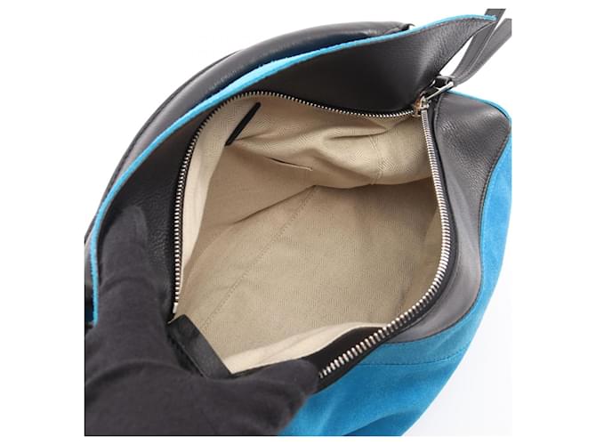 Borsa Loewe Puzzle Medium 2-Way Handbag Nero Blu - vista 3
