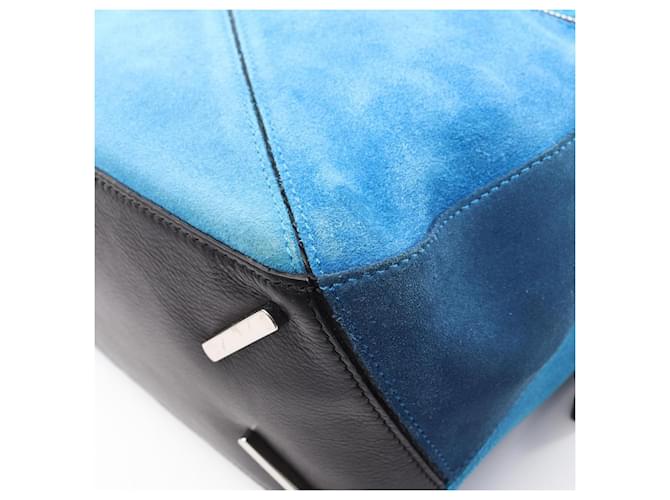 Borsa Loewe Puzzle Medium 2-Way Handbag Nero Blu - vista 6