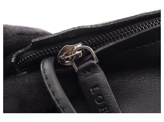 Borsa a mano in pelle nera Loewe Nero - vista 11
