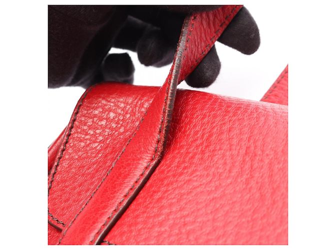 Borsa a mano e borsa a tracolla in pelle rossa Prada Rosso - vista 10