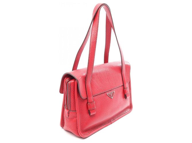 Borsa a mano e borsa a tracolla in pelle rossa Prada Rosso - vista 2