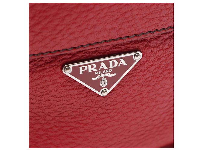 Borsa a mano e borsa a tracolla in pelle rossa Prada Rosso - vista 5