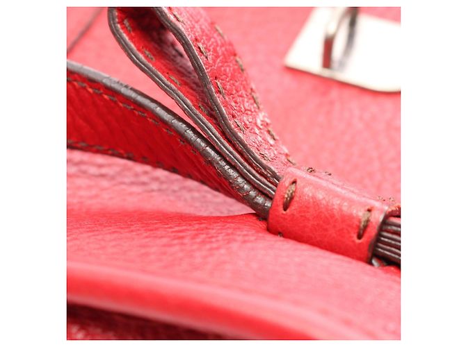 Borsa a mano e borsa a tracolla in pelle rossa Prada Rosso - vista 8