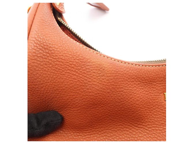 Borsa a tracolla in pelle marrone Prada - vista 6