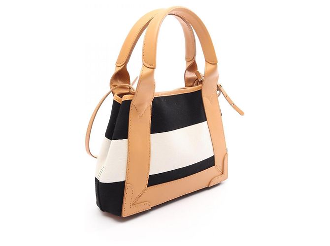 Everyday Borsa a 2 vie Cabas Navy XS Balenciaga Marrone Nero Bianco - vista 2