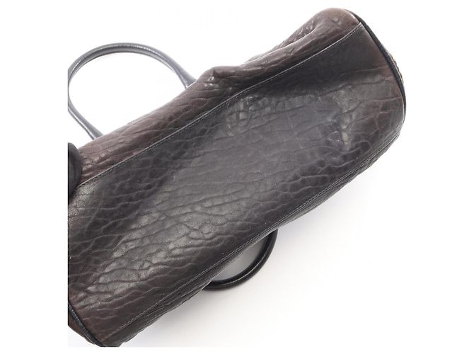 Borsa Fendi Etnico in pelle marrone e blu navy - vista 8
