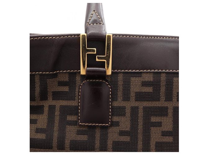 Borsa Tote Fendi Zucca Marrone Nero - vista 15