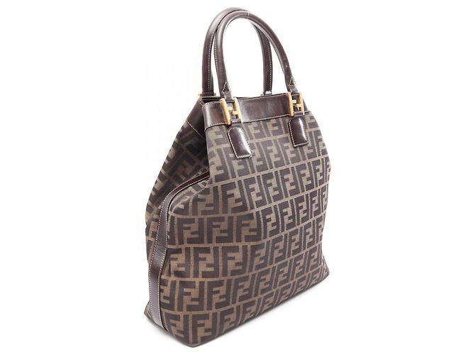 Borsa Tote Fendi Zucca Marrone Nero - vista 2