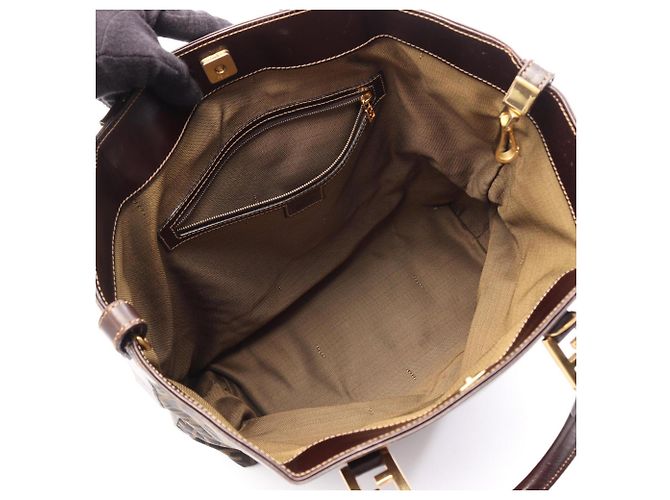 Borsa Tote Fendi Zucca Marrone Nero - vista 3