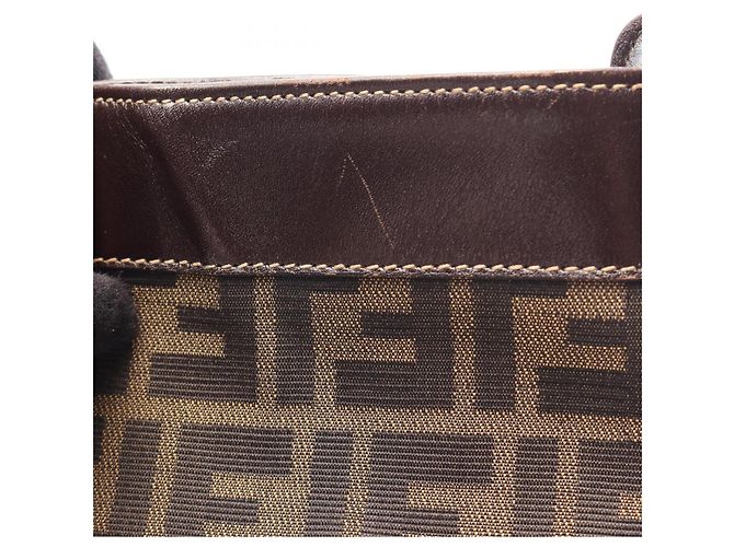 Borsa Tote Fendi Zucca Marrone Nero - vista 8