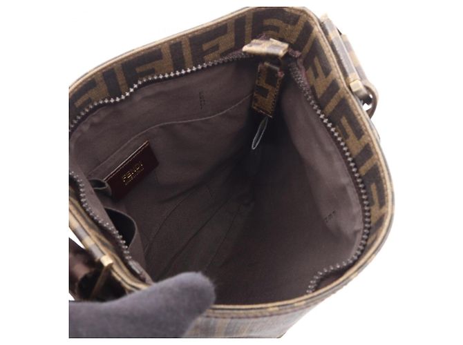 Bolsa de mão/Bolsa de ombro Fendi Zucca Marrom Preto - vista 3