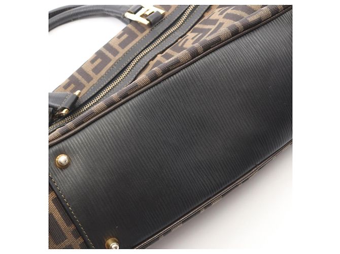 Borsa 2-Way Fendi Zucca Marrone Nero - vista 7