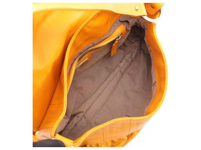 Borsa a Spalla Fendi Zucca Perforated Arancione - vista 3