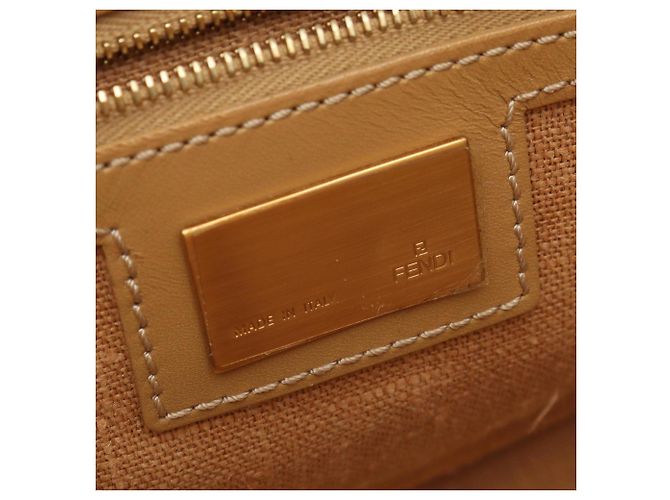 Borsa Fendi Zucca nera e beige in pelle e tela Nero - vista 4