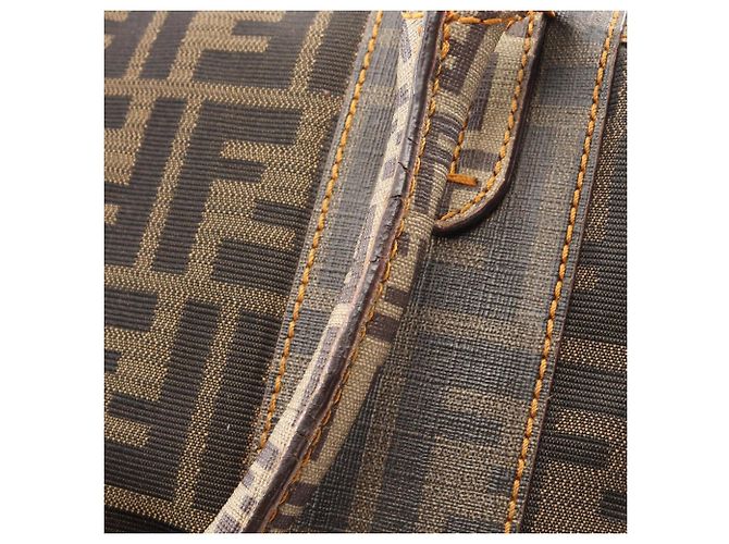 Borsa Fendi Zucca beige nero marrone tela - vista 10