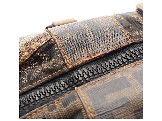Borsa Fendi Zucca beige nero marrone tela - vista 12