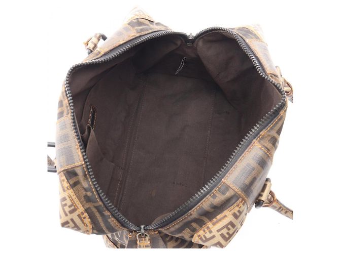Borsa Fendi Zucca beige nero marrone tela - vista 3