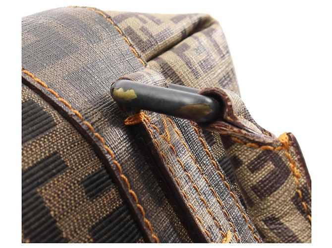 Borsa Fendi Zucca beige nero marrone tela - vista 8