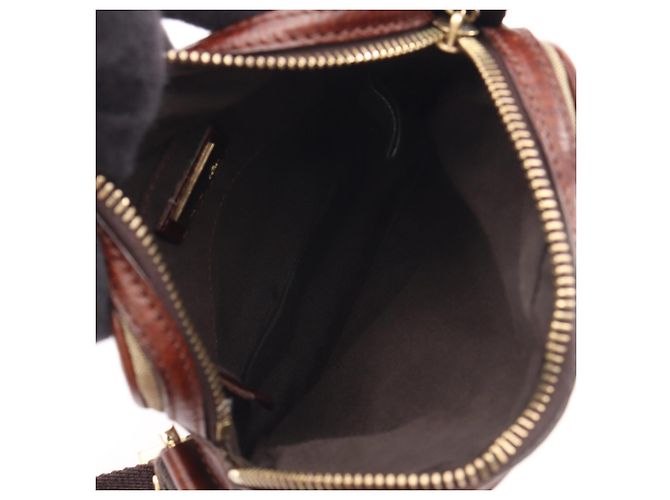 Borsa a Spalla Fendi Zucchino Marrone Beige - vista 3