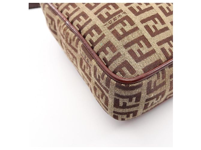 Borsa a Spalla Fendi Zucchino Marrone Beige - vista 6