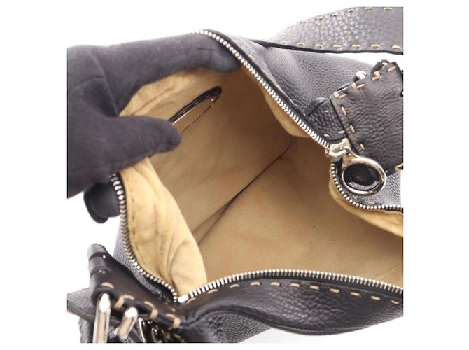 Borsa a Spalla Fendi Selleria Nero - vista 3