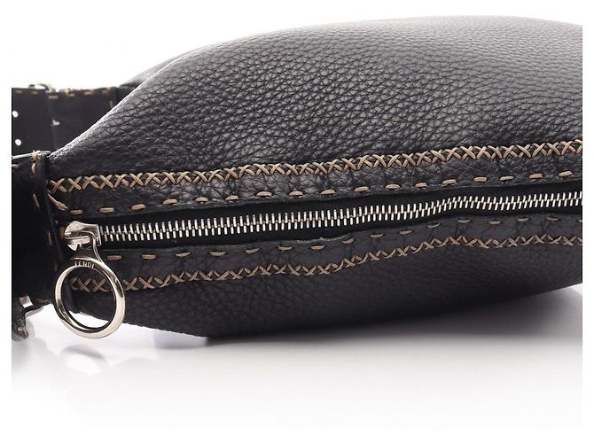 Borsa a Spalla Fendi Selleria Nero - vista 7