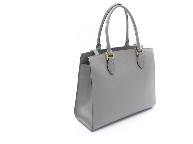 Prada Grauer Leder 2-Way Tote Bag Braun - Ansicht 2