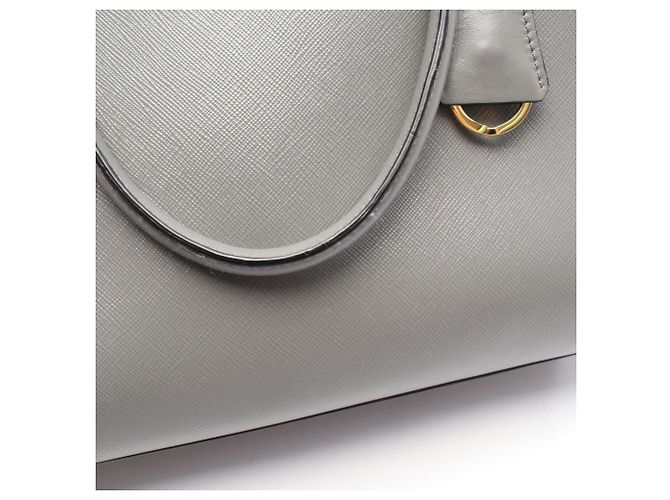 Prada Grauer Leder 2-Way Tote Bag Braun - Ansicht 5