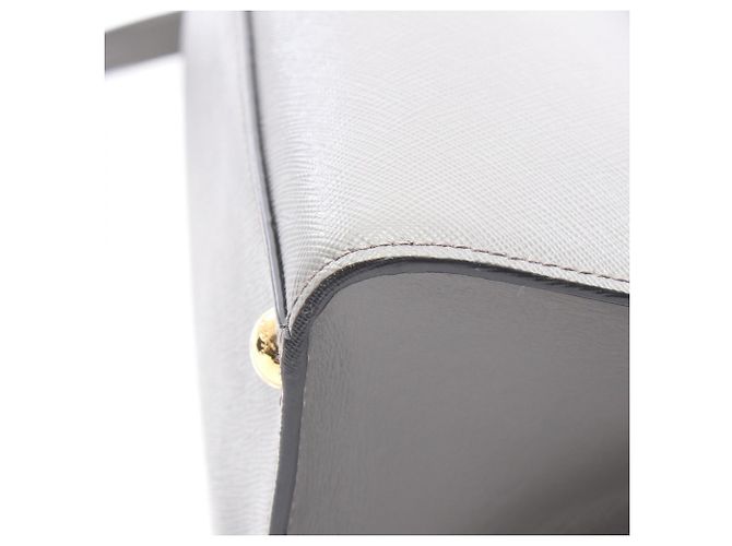 Prada Grauer Leder 2-Way Tote Bag Braun - Ansicht 6
