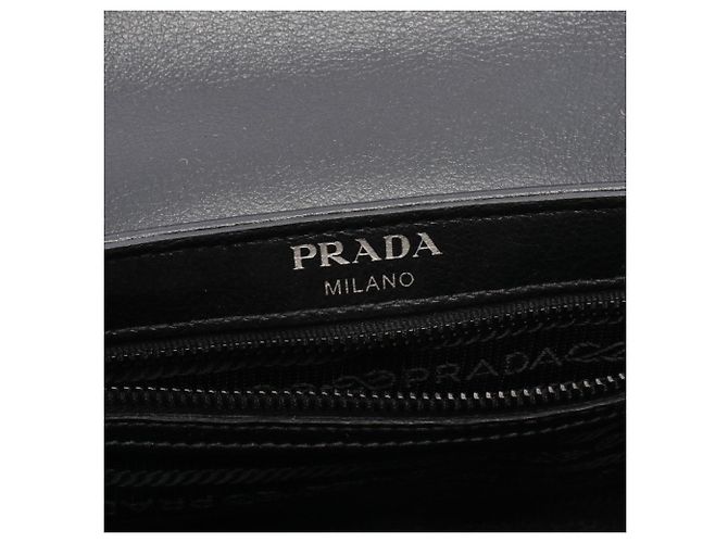 Borsa a tracolla in pelle GLACE'CALF Prada Nero - vista 4