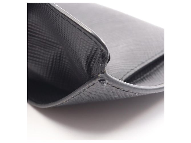 Prada Saffiano Cuir Envelope Bi-fold Long Wallet Black - view 5