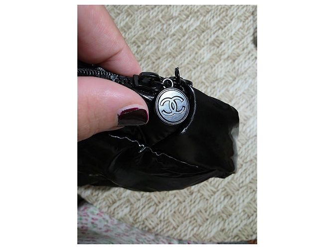Chanel Tote Bag Schwarz Polyester - Ansicht 3