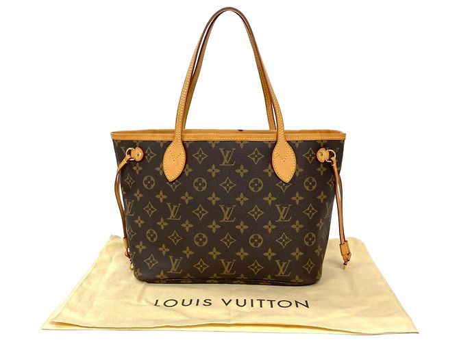 Borsa Tote Louis Vuitton Neverfull PM Marrone Monogramma - vista 13