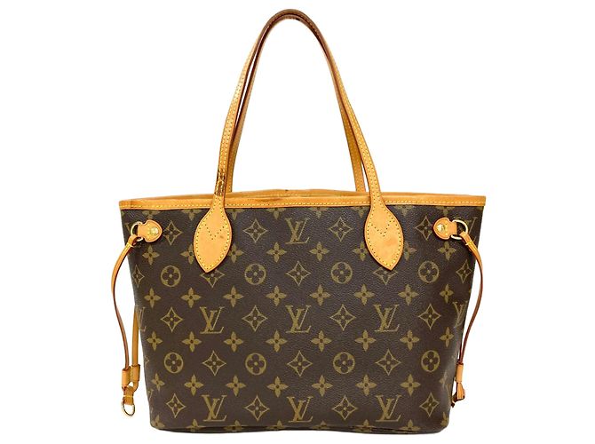 Borsa Tote Louis Vuitton Neverfull PM Marrone Monogramma - vista 3