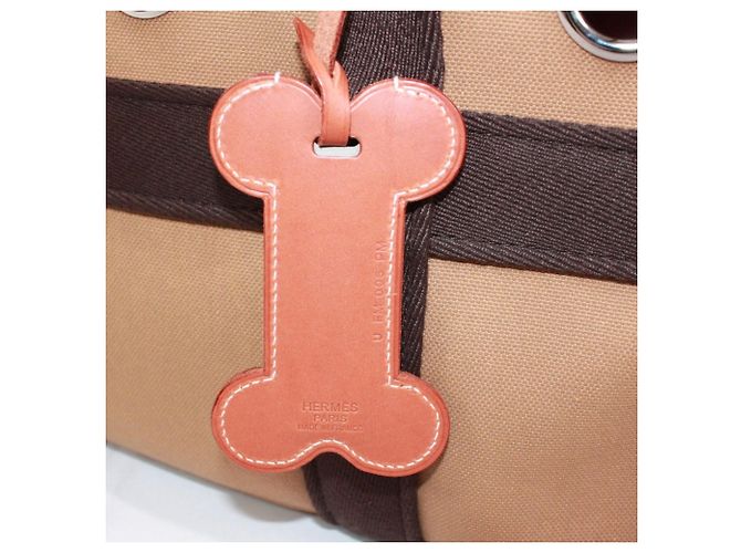 Hermès Borsa Hermes Dog Bag II Marrone Beige - vista 17