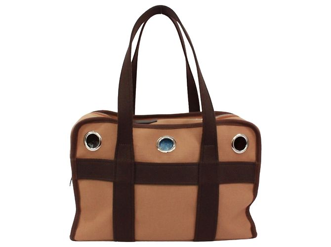 Hermès Borsa Hermes Dog Bag II Marrone Beige - vista 3