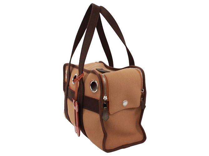 Hermès Borsa Hermes Dog Bag II Marrone Beige - vista 4