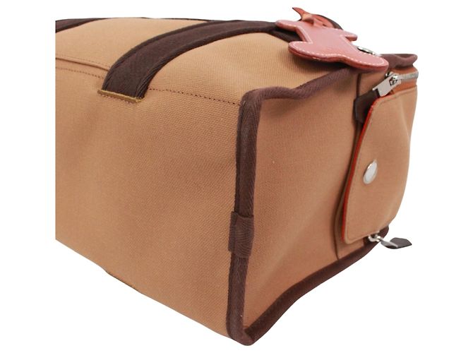 Hermès Borsa Hermes Dog Bag II Marrone Beige - vista 6