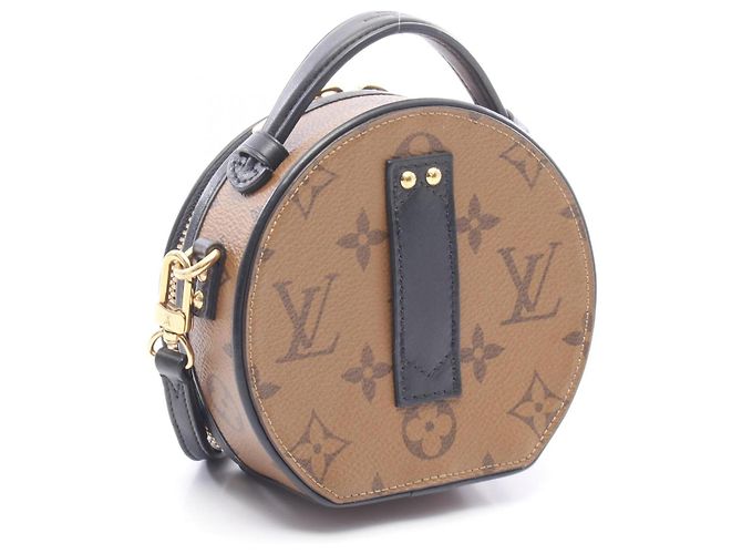 Borsa Louis Vuitton Mini Boite Chapeau Monogram Reverse Marrone Nero - vista 2