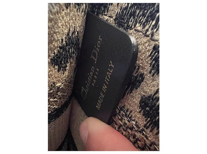 Dior Mini Book Tote Tela Leopardata Nero Beige Stampa leopardo - vista 5